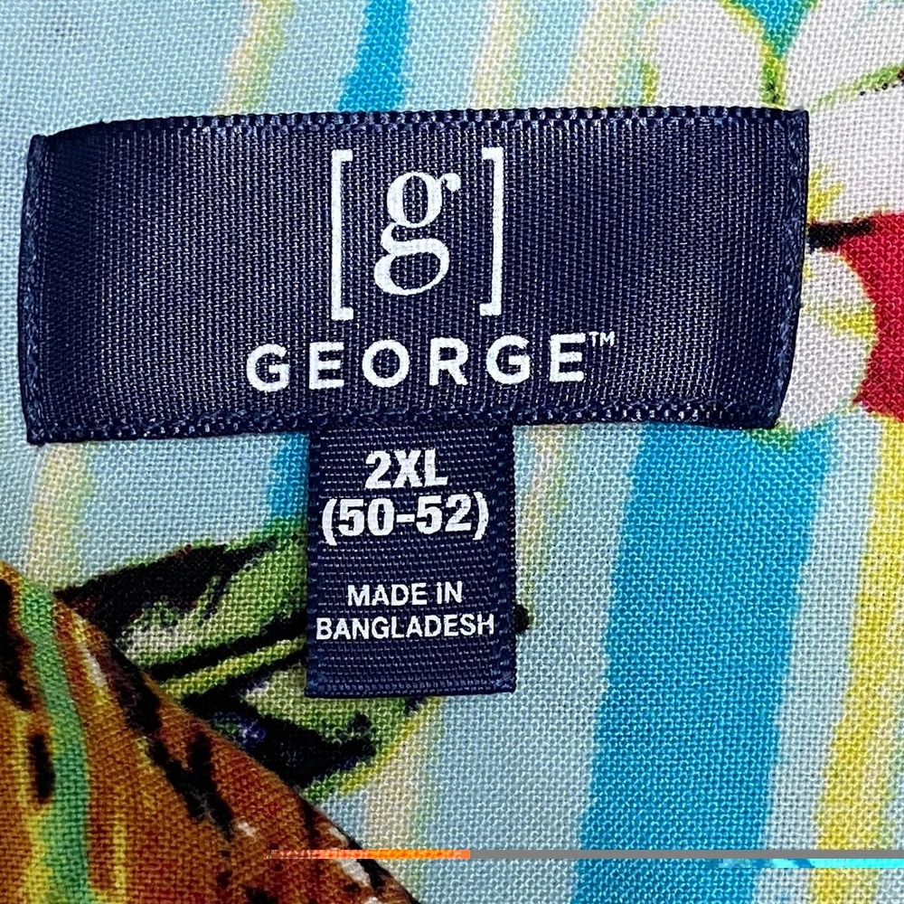 George 2XL Hawaiian Shirt Tropical Floral Beach Vacation Cruise Aloha Dadcore - Picture 7 of 9